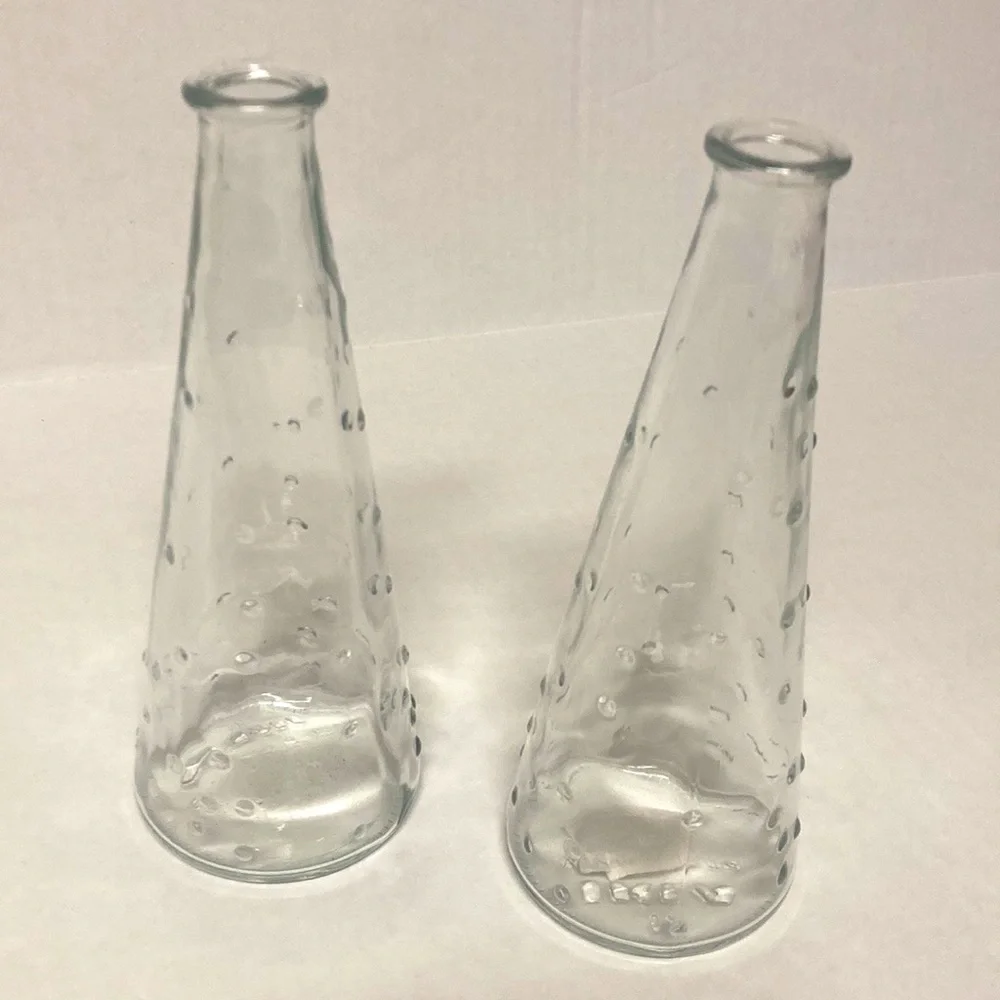 Clear Textured Hobnail Bud Vases by Emma Dafnas for Ikea Set of Two